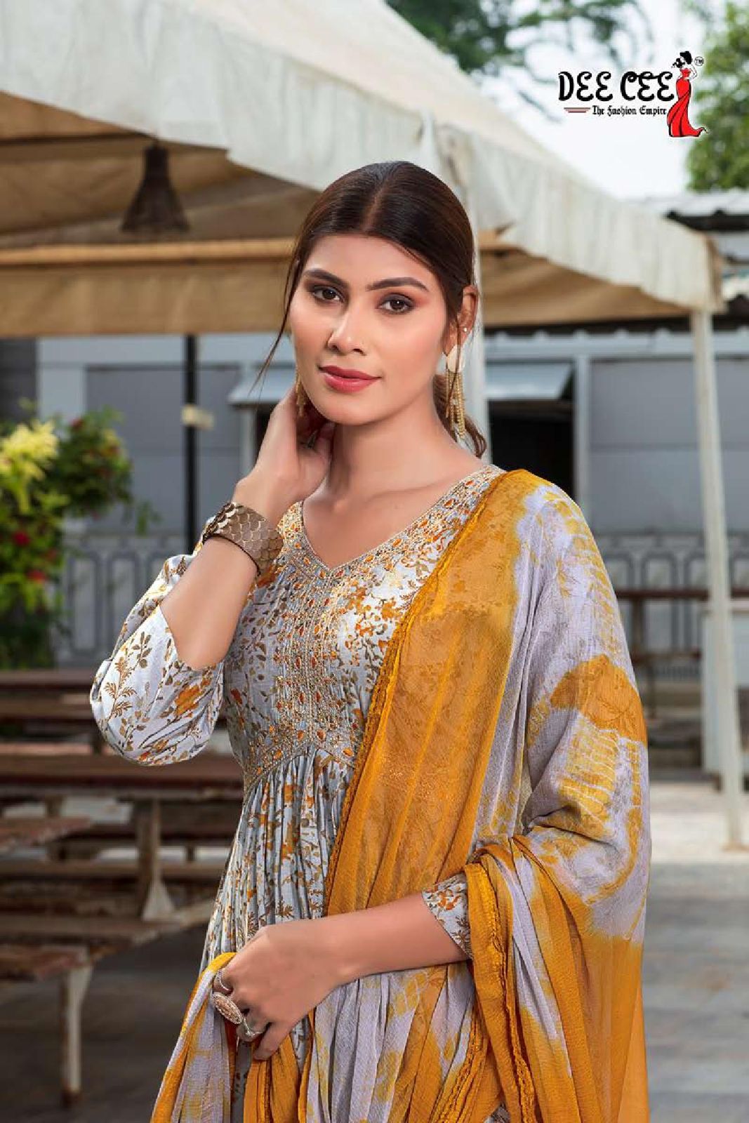 Karitika By Deecee Printed Alia Cut kurti By With Bottom Dupatta
